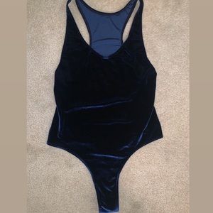 Blue velvet bodysuit